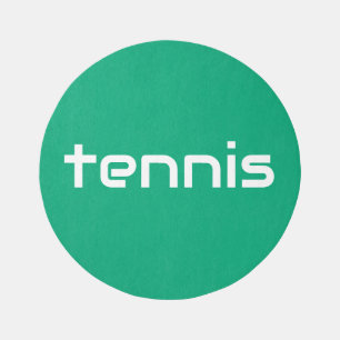 TENNIS Fun Modern White Green Blue Background Outdoor Rug