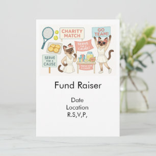 Tennis Fund Raiser for Cat Lovers Invitation
