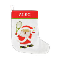 tennis funny large christmas stocking