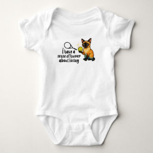 Tennis funny saying for cat lover baby bodysuit