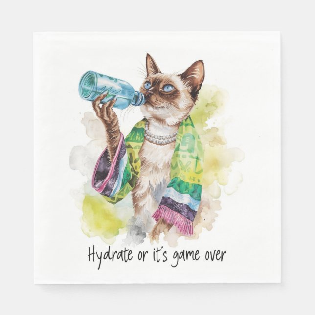 Tennis Funny Saying for Cat Lovers Napkins (Front)