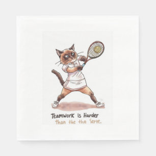 Tennis Funny Saying for Cat Lovers Napkins
