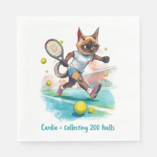 Tennis Funny Saying for Cat Lovers Napkins