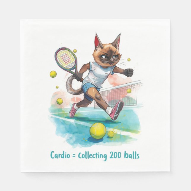 Tennis Funny Saying for Cat Lovers Napkins (Front)