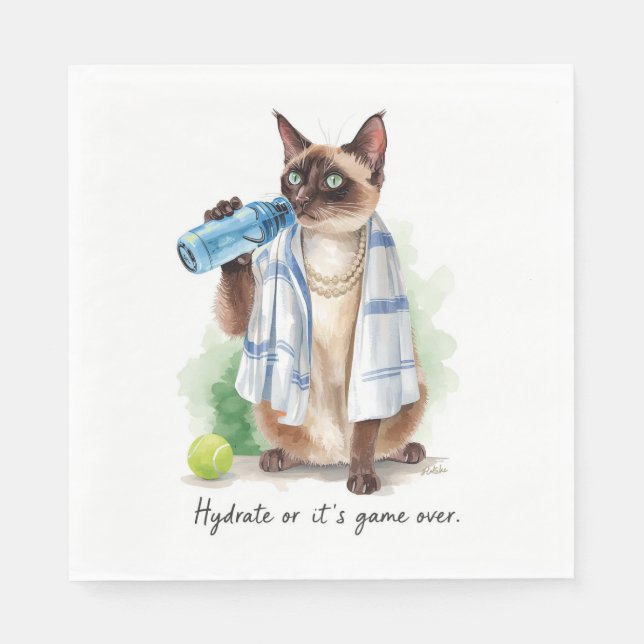Tennis Funny Saying for Cat Lovers Napkins (Front)