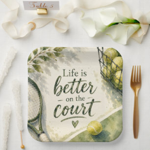 Tennis Funny Saying for Player Party tennis themed Paper Plates