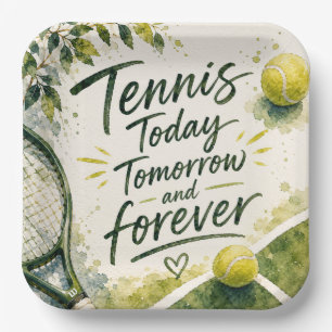 Tennis Funny Saying for Player Party tennis themed Paper Plates