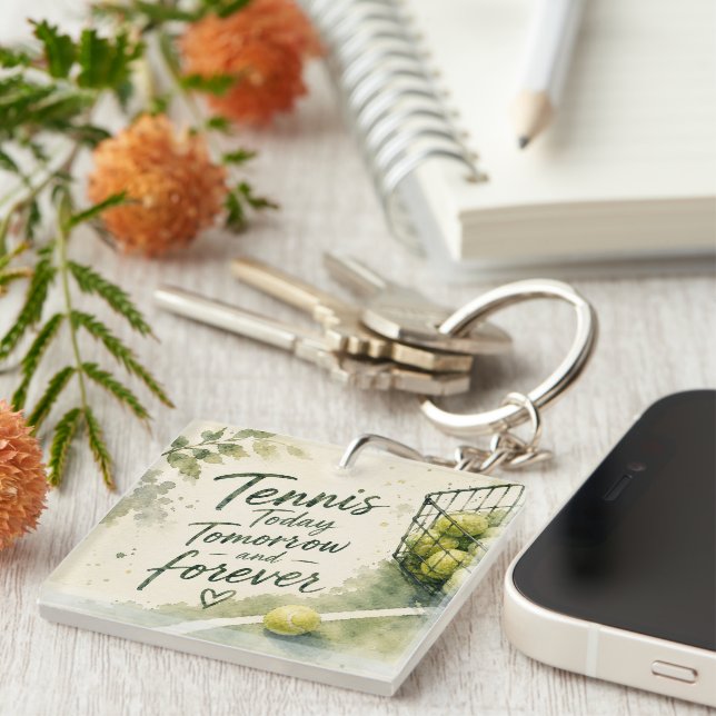 Tennis Funny Saying  Keychain (Front Right)