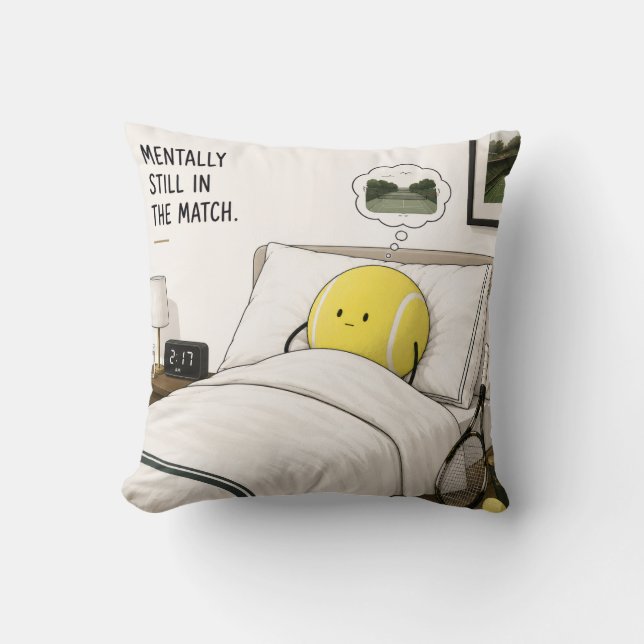 Tennis funny saying throw pillow (Front)