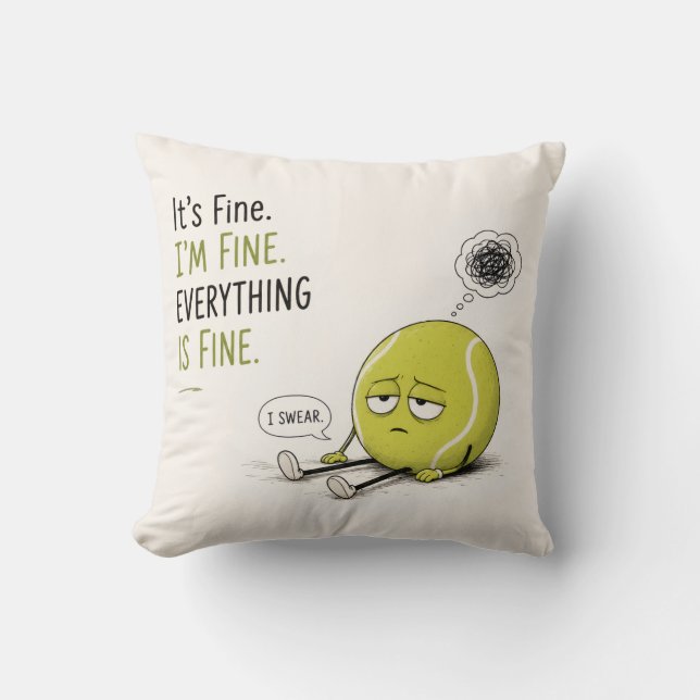 Tennis funny saying throw pillow (Front)