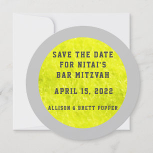 Tennis Fuzzies Save the Date Card