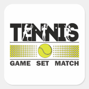 Tennis - Game Set Match Square Sticker
