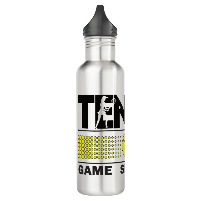 Tennis Game Set Match Stainless Steel Water Bottle (Left)