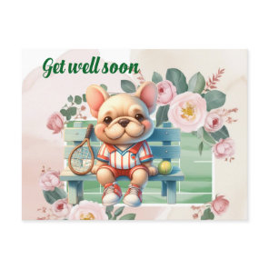 TENNIS Get well soon for Dog Lover  Postcard