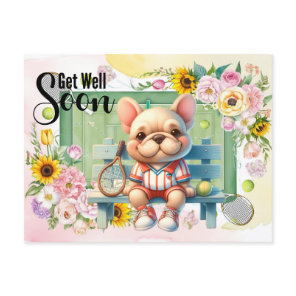 TENNIS Get well soon for Dog Lover  Postcard