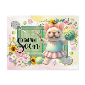 TENNIS Get well soon for Dog Lover  Postcard