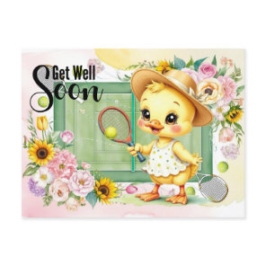 TENNIS Get well soon for Duck Lover  Postcard