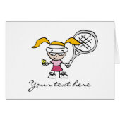 Tennis Gifts & Cards with cute cartoon girl (Front Horizontal)