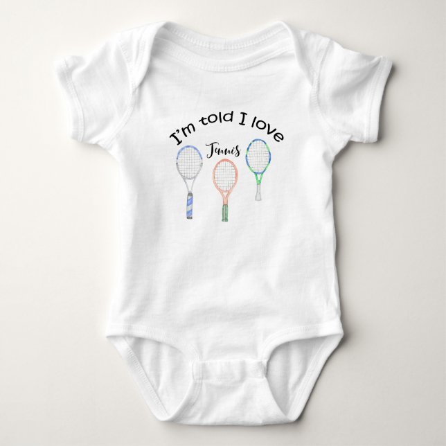 Tennis gifts for Baby Shower for Tennis Player Bodysuit (Front)