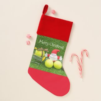 Tennis gifts from Santa Claus with tennis balls Christmas Stocking