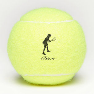 Tennis Girl Custom Name Personalized Balls