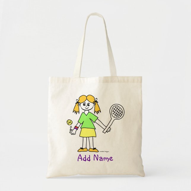 Tennis Girl Personalized Tote Bag (Front)