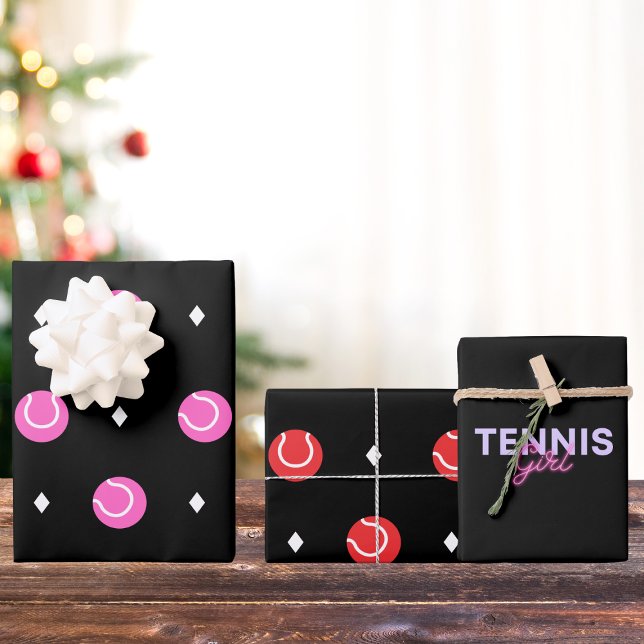 Tennis Girl Pink Balls Gift  Wrapping Paper Sheets (Creator Uploaded)
