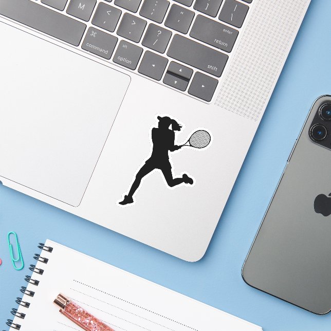 Tennis Girl Player Women Tennis Sticker (Laptop w/ iPhone)