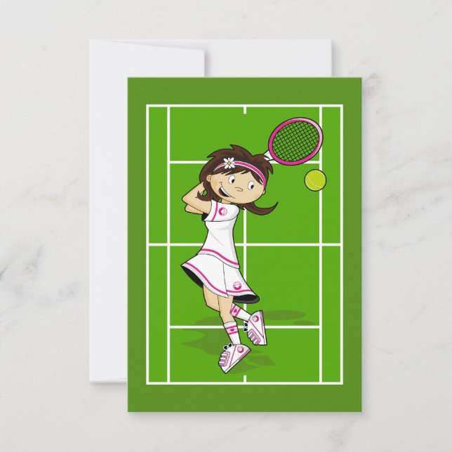Tennis Girl RSVP Card (Front)