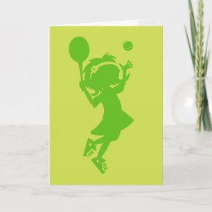 Tennis Girl Silhouette Birthday Card