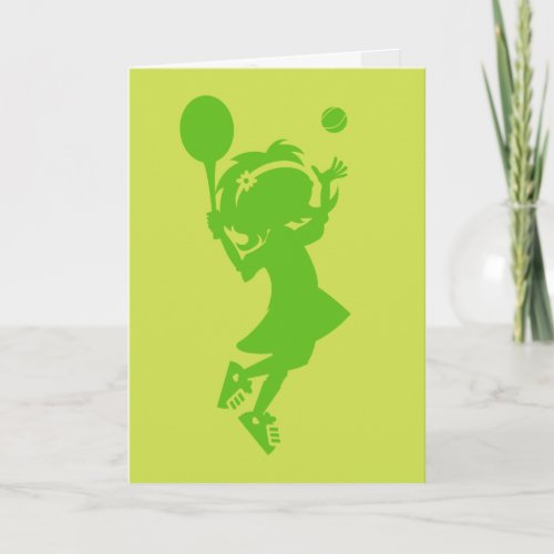 Tennis Girl Silhouette Birthday Card