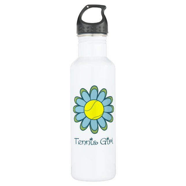 Tennis Girl Stainless Steel Water Bottle (Front)