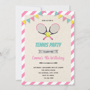 Tennis girl theme invitation