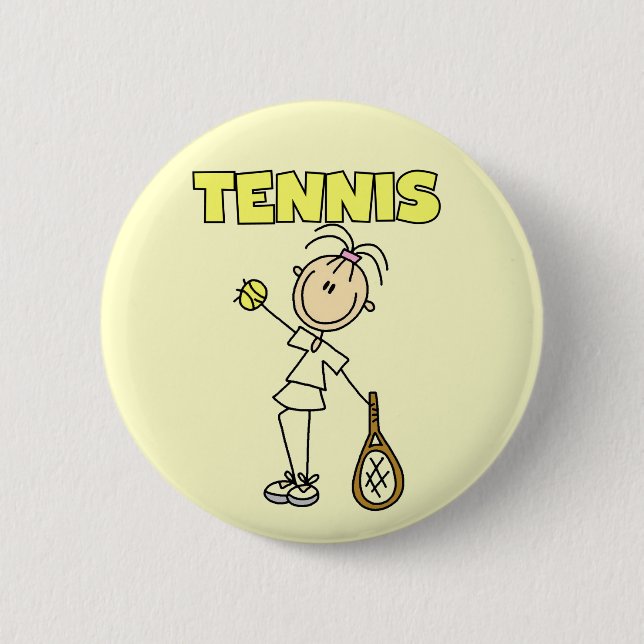 TENNIS Girl Tshirts and Gifts Button (Front)
