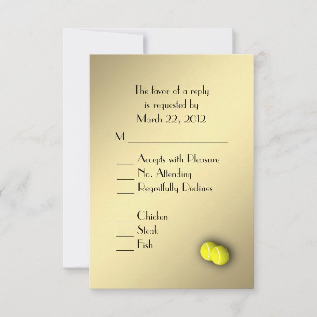 Tennis Gold RSVP with Menu Choice (Front)