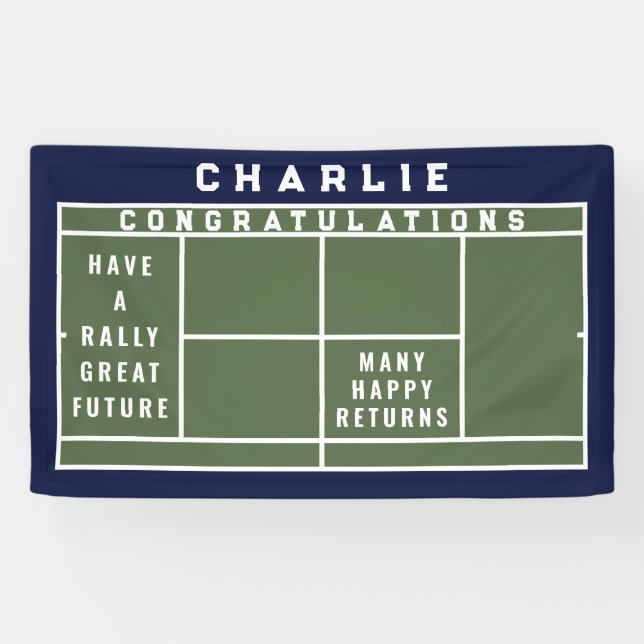 Tennis Graduation Congrats Banner (Horizontal)