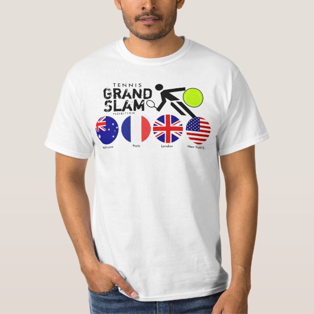 Tennis Grand Slam Four Flags 1 T-Shirt (Front)