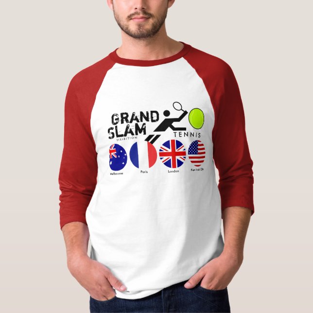 Tennis Grand Slam Four Flags 2 T-Shirt (Front)