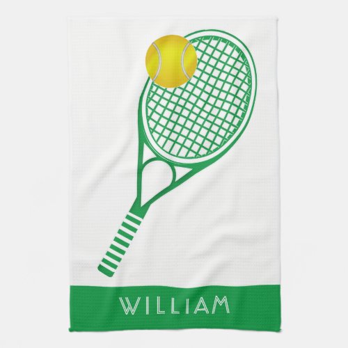 Tennis Green Personalized Name or Monogram Kitchen Towel