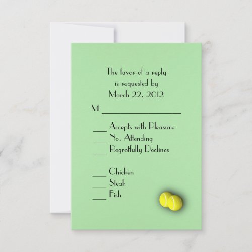 Tennis Green RSVP with Menu Choice