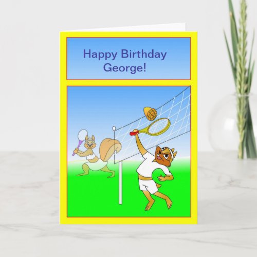 Tennis greeting card