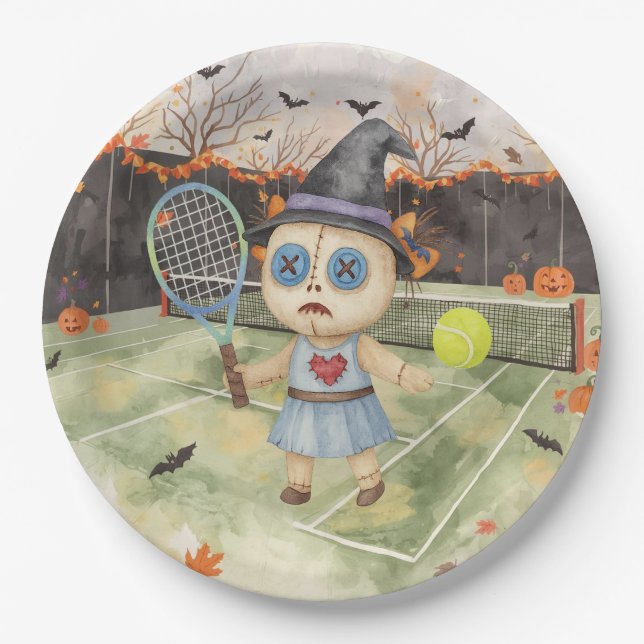 Tennis Halloween for Tennis Player  Paper Plates (Front)
