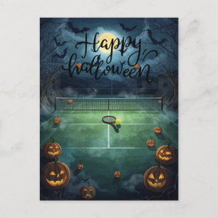 Tennis Halloween for Tennis Player with racket  Holiday Postcard