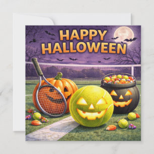 Tennis Halloween Party on the court Holiday Card