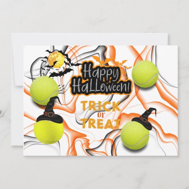Tennis Halloween Party  Paper Plates Invitation (Front)