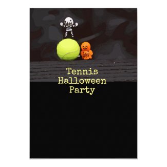 Tennis Halloween Party with tennis ball and ghost Invitation