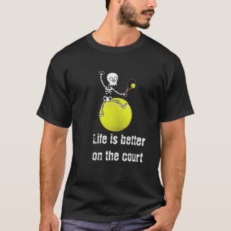 Tennis Halloween with skeleton play tennis T-Shir T-Shirt