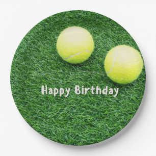 Tennis Happy Birthday Paper Plates