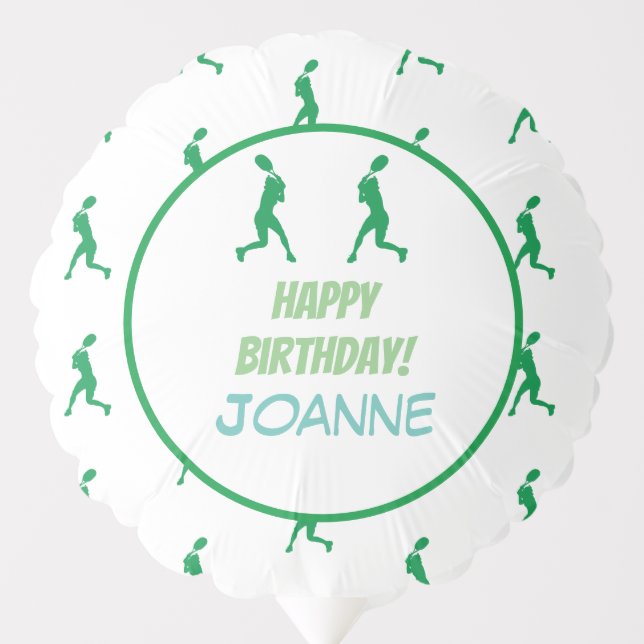 Tennis Happy Birthday Party Accessory Balloon (Front)