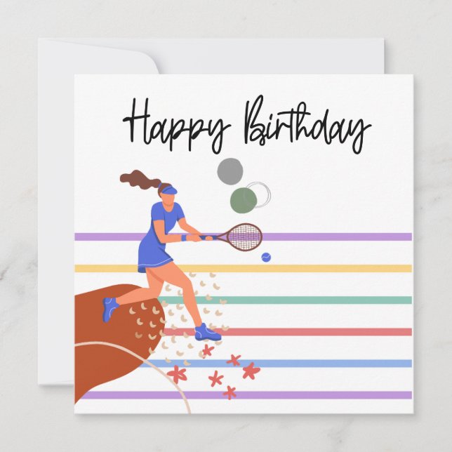 Tennis Happy Birthday to tennis Players (Front)